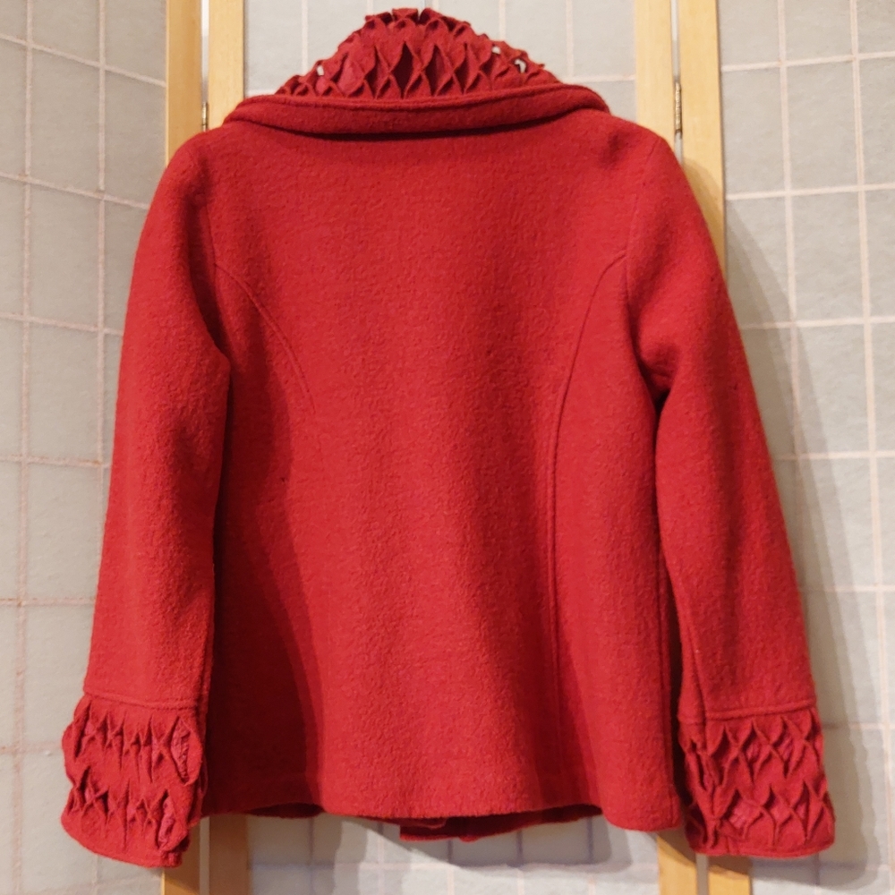 Covelo red wool Casbah coat, size XL, NWT (flaws) - Picture 5 of 14